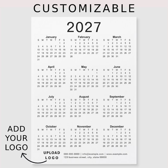 Custom Business Logo Corporate 2027 Calendar (Creator Uploaded)