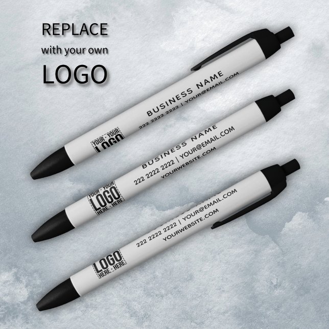 Custom Business Logo Corporate Company Modern Cool Black Ink Pen (Creator Uploaded)