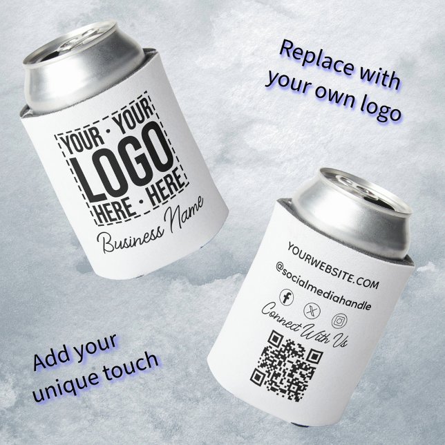 Custom Business Logo Corporate Company Modern Cool Can Cooler (Creator Uploaded)