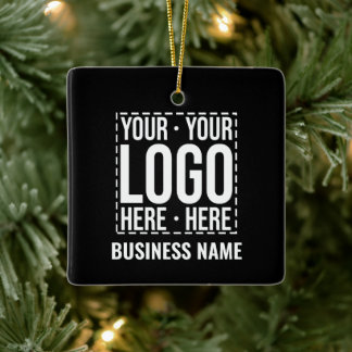 Custom Business Logo Corporate Company Modern Cool Ceramic Ornament