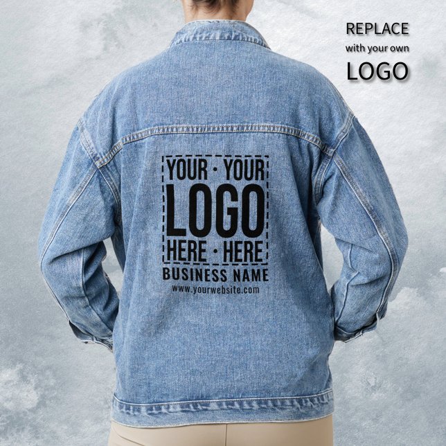 Custom Business Logo Corporate Company Modern Cool Denim Jacket (Creator Uploaded)