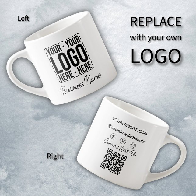 Custom Business Logo Corporate Company Modern Cool Espresso Cup (Creator Uploaded)