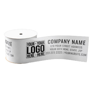Custom Business Logo Corporate Company Modern Cool Grosgrain Ribbon