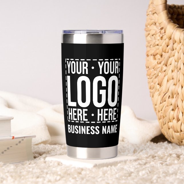 Custom Business Logo Corporate Company Modern Cool Insulated Tumbler (Living Room (Rotated))
