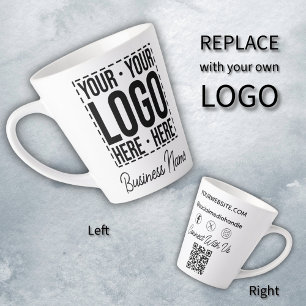 Custom Business Logo Corporate Company Modern Cool Latte Mug