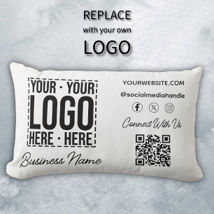 Custom Business Logo Corporate Company Modern Cool Lumbar Cushion