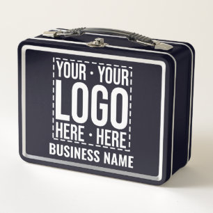 Custom Business Logo Corporate Company Modern Cool Metal Lunch Box