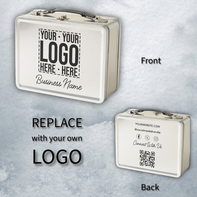 Custom Business Logo Corporate Company Modern Cool Metal Lunch Box (Creator Uploaded)