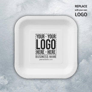 Custom Business Logo Corporate Company Modern Cool Paper Plate