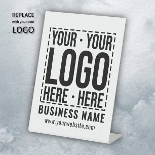 Custom Business Logo Corporate Company Modern Cool Pedestal Sign