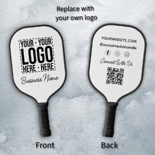 Custom Business Logo Corporate Company Modern Cool Pickleball Paddle