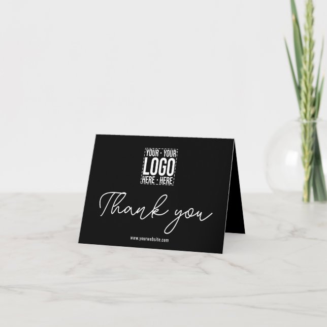 Custom Business Logo Corporate Company Modern Cool Thank You Card (Front)