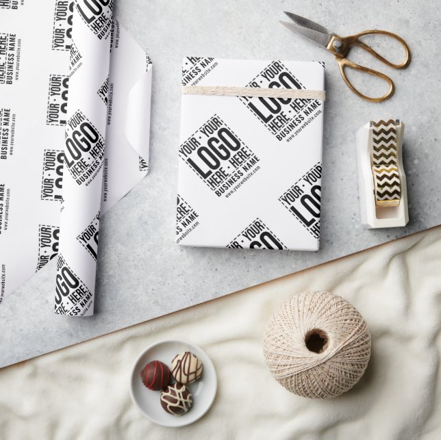 Custom Business Logo Corporate Company Modern Cool Wrapping Paper (Crafts)