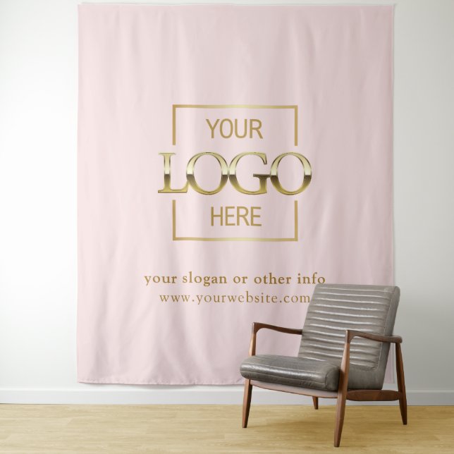 Custom Business Logo Corporate Event Backdrop Tapestry (In Situ)