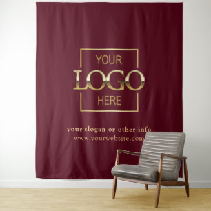 Custom Business Logo Corporate Event Backdrop Tapestry