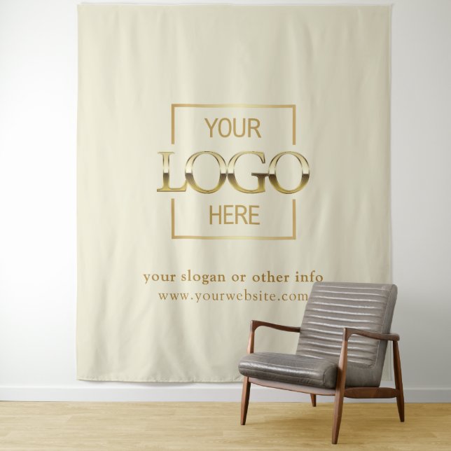 Custom Business Logo Corporate Event Backdrop Tapestry (In Situ)