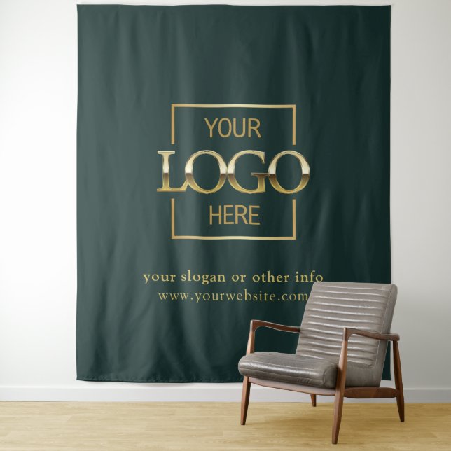 Custom Business Logo Corporate Event Backdrop Tapestry (In Situ)