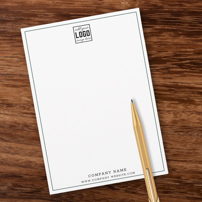 Custom Business Logo Corporate Forest Green Border Card (Creator Uploaded)