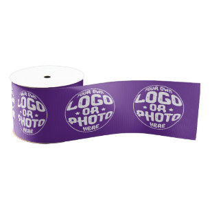 Custom Business Logo Corporate Marketing Modern Grosgrain Ribbon
