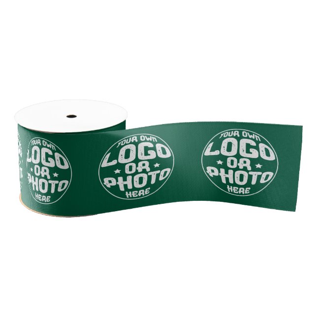 Custom Business Logo Corporate Marketing Modern Grosgrain Ribbon (Spool)