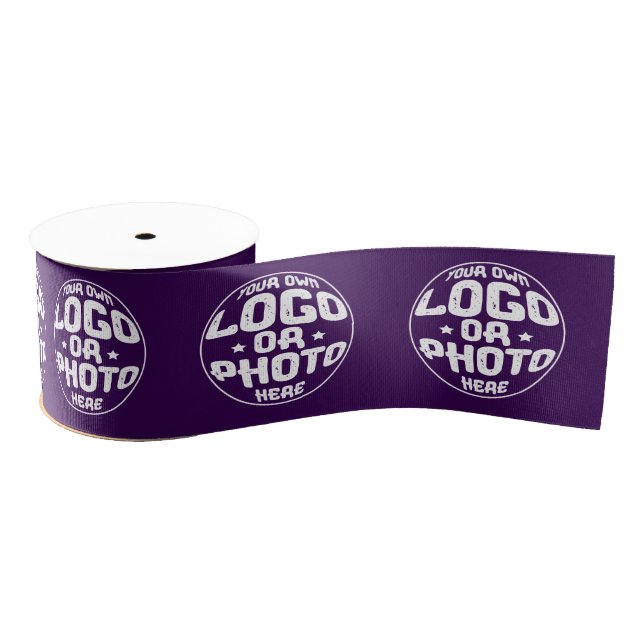 Custom Business Logo Corporate Marketing Modern Grosgrain Ribbon (Spool)