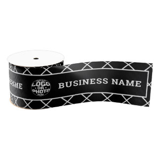 Custom Business Logo Corporate Marketing Modern Grosgrain Ribbon