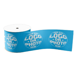Custom Business Logo Corporate Marketing Modern Grosgrain Ribbon