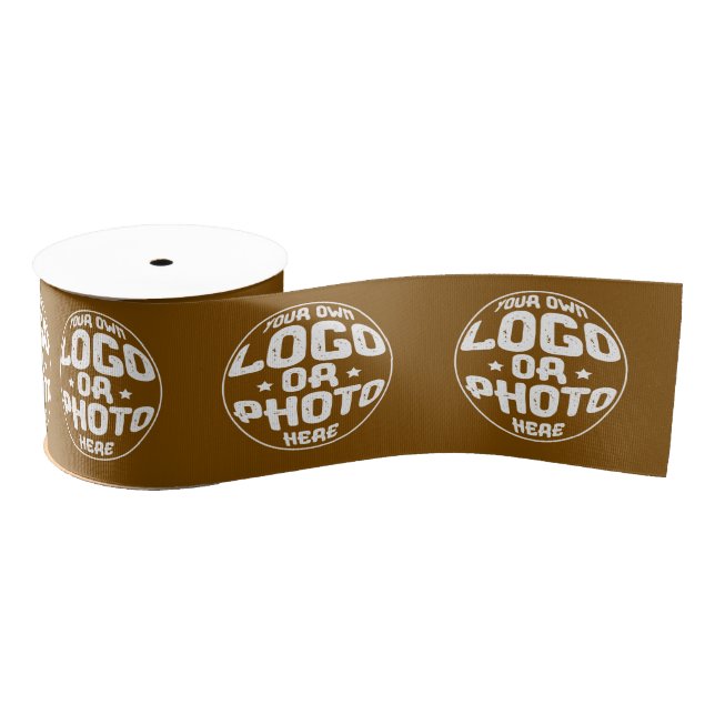 Custom Business Logo Corporate Marketing Modern Grosgrain Ribbon (Spool)