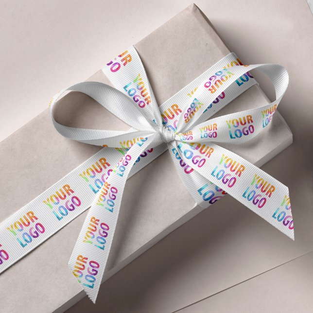 Custom Business Logo Corporate Marketing Promo Grosgrain Ribbon (Creator Uploaded)