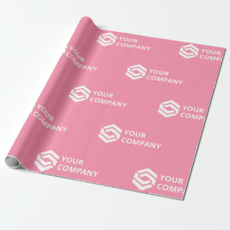 Custom Business Logo Corporate Pink Wrapping Paper