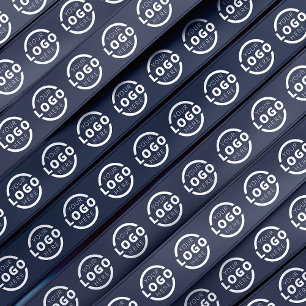 Custom Business Logo Corporate Promo Gift Blue Satin Ribbon