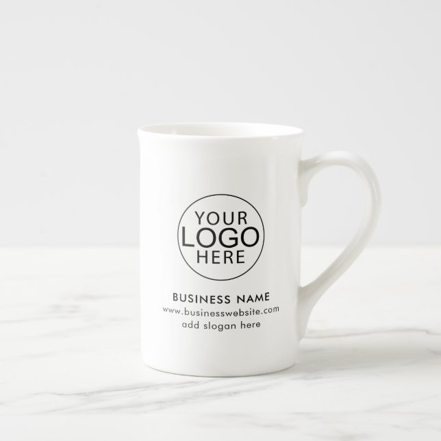 Custom Business Logo Corporate Promotional Swag Bone China Mug (Right)