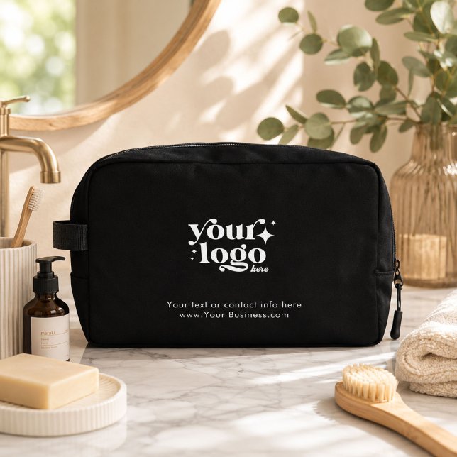 Custom Business Logo Cute Stylish Cool Black Dopp Kit (Creator Uploaded)
