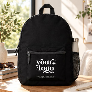 Custom Business Logo Cute Stylish Cool Black Printed Backpack