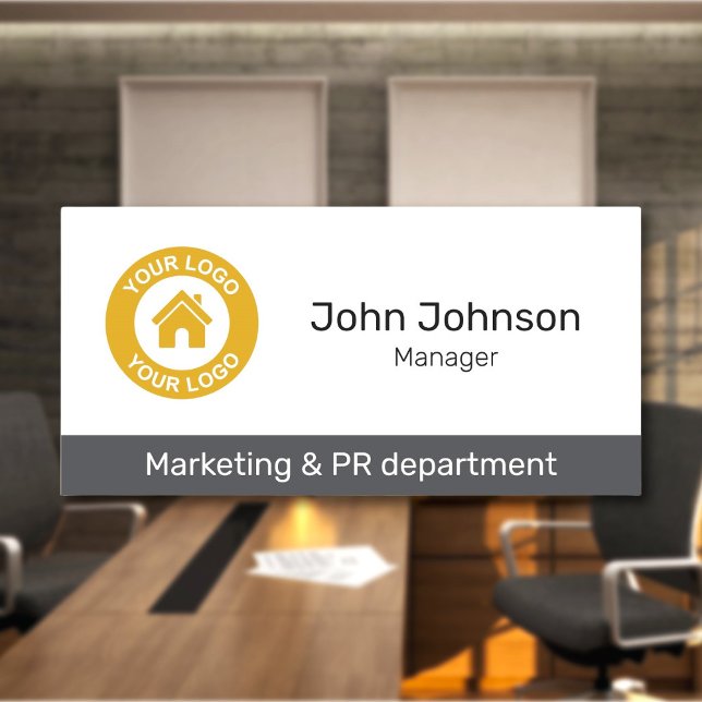 Custom Business Logo Department Title Employee Name Tag (Creator Uploaded)