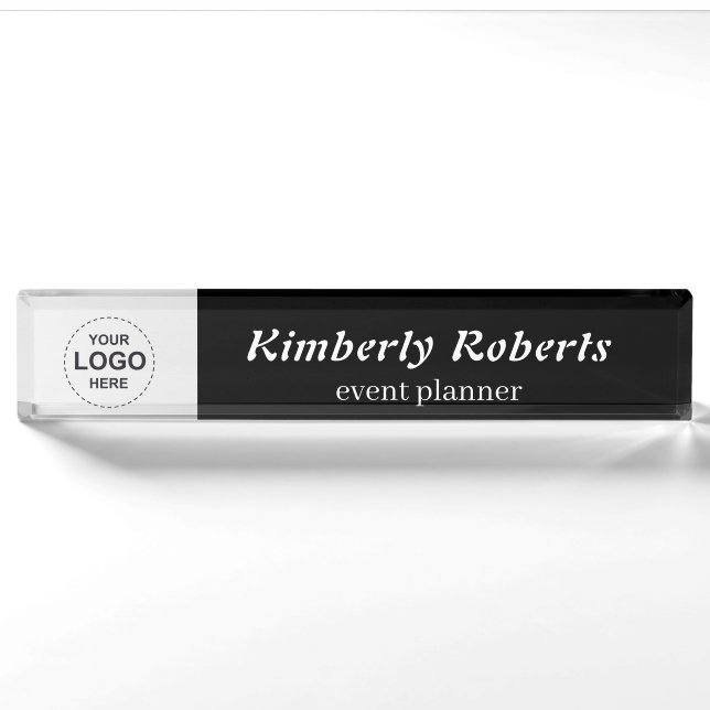 Custom Business Logo Desk Name Plate (Front)