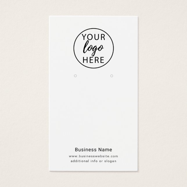 Custom Business Logo Earring Display Card (Front)