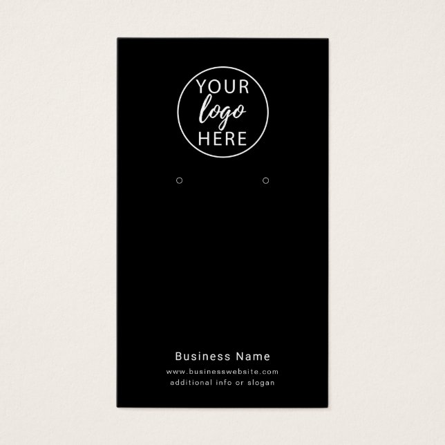 Custom Business Logo Earring Display Card (Front)