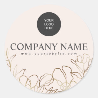 Custom Business Logo Elegant Floral Sticker