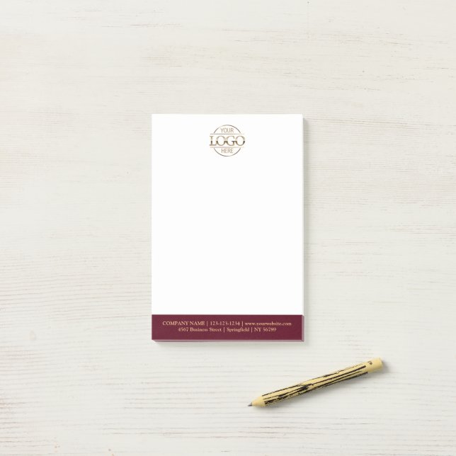 Custom Business Logo Elegant Simple Professional  Post-it Notes (On Desk)