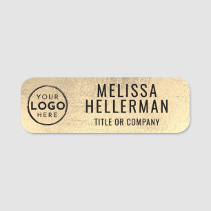 Custom Business Logo Employee Gold Name Tag