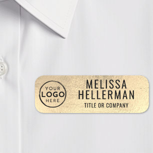 Custom Business Logo Employee Gold Name Tag