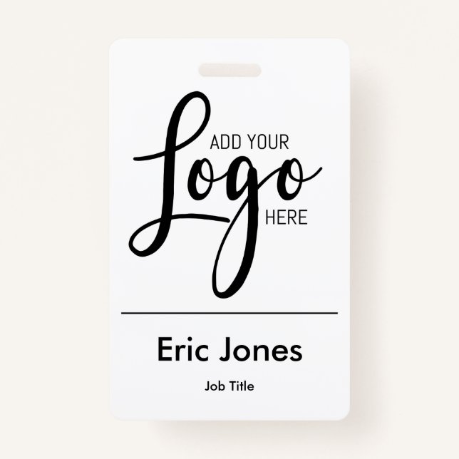 Custom BUSINESS LOGO employee ID identification ID ID Badge (Front)