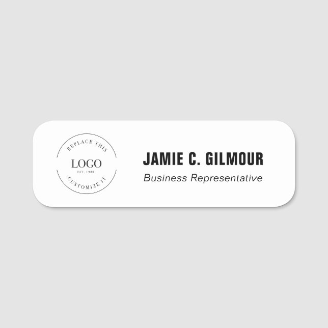 Custom Business logo Employee Magnetic  Name Tag (Front)