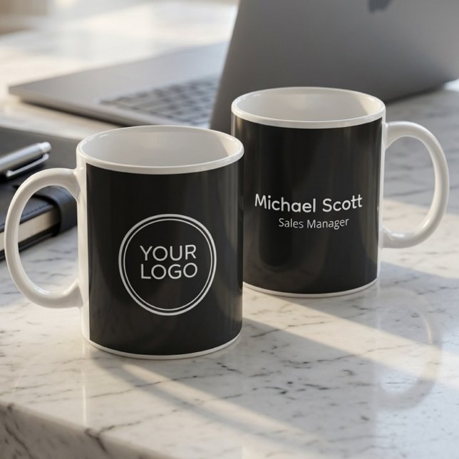 Custom Business Logo Employee Name Coffee  Mug (Creator Uploaded)