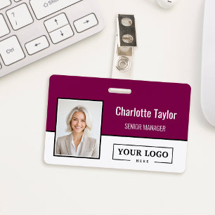 Custom Business Logo Employee Photo ID Badge