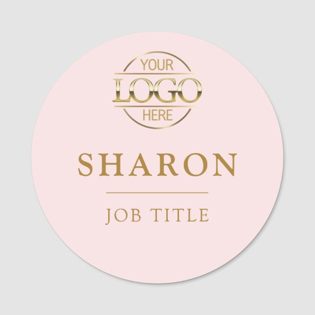 Custom Business Logo Employee Staff Magnetic Name Tag (Front)