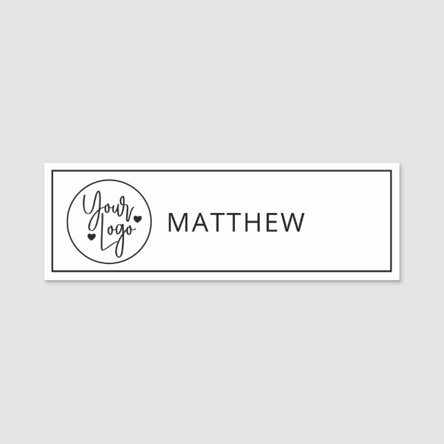 Custom Business Logo Employee Staff Name Basic Tag (Front)