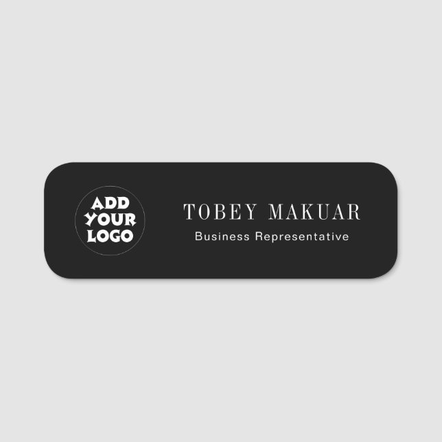 Custom Business Logo Employee Staff Name Tag (Front)