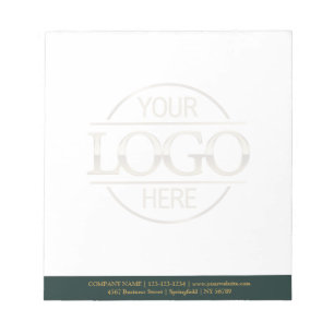 Custom Business Logo Faded Backdrop Modern Simple Notepad